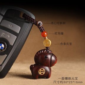 Chinese Zodiac Horse Key Chain Phone Charm & Bag Pendant Christmas Gift - Jianxi Hanfu