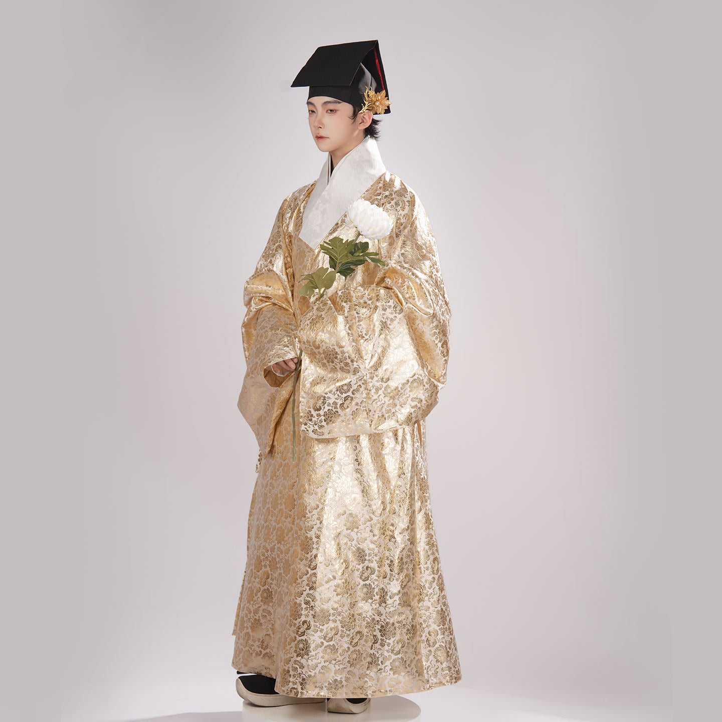 chinese men's hanfu white daopao robe - Jianxi Hanfu