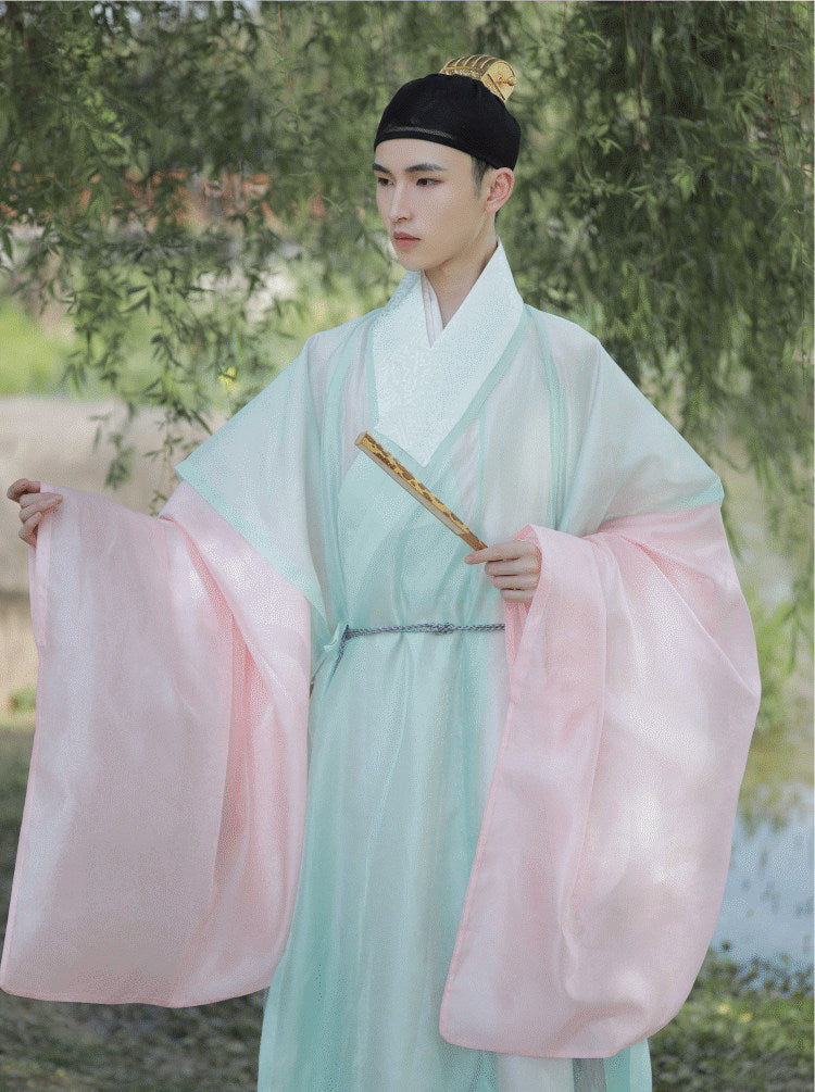 ming dynasty fashion hanfu green robe - Jianxi Hanfu