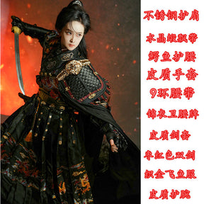chinese ming dynasty unisex black hanfu cloak feiyufu - Jianxi Hanfu
