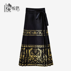 new chinese style women's black mamianqun dress - Jianxi Hanfu