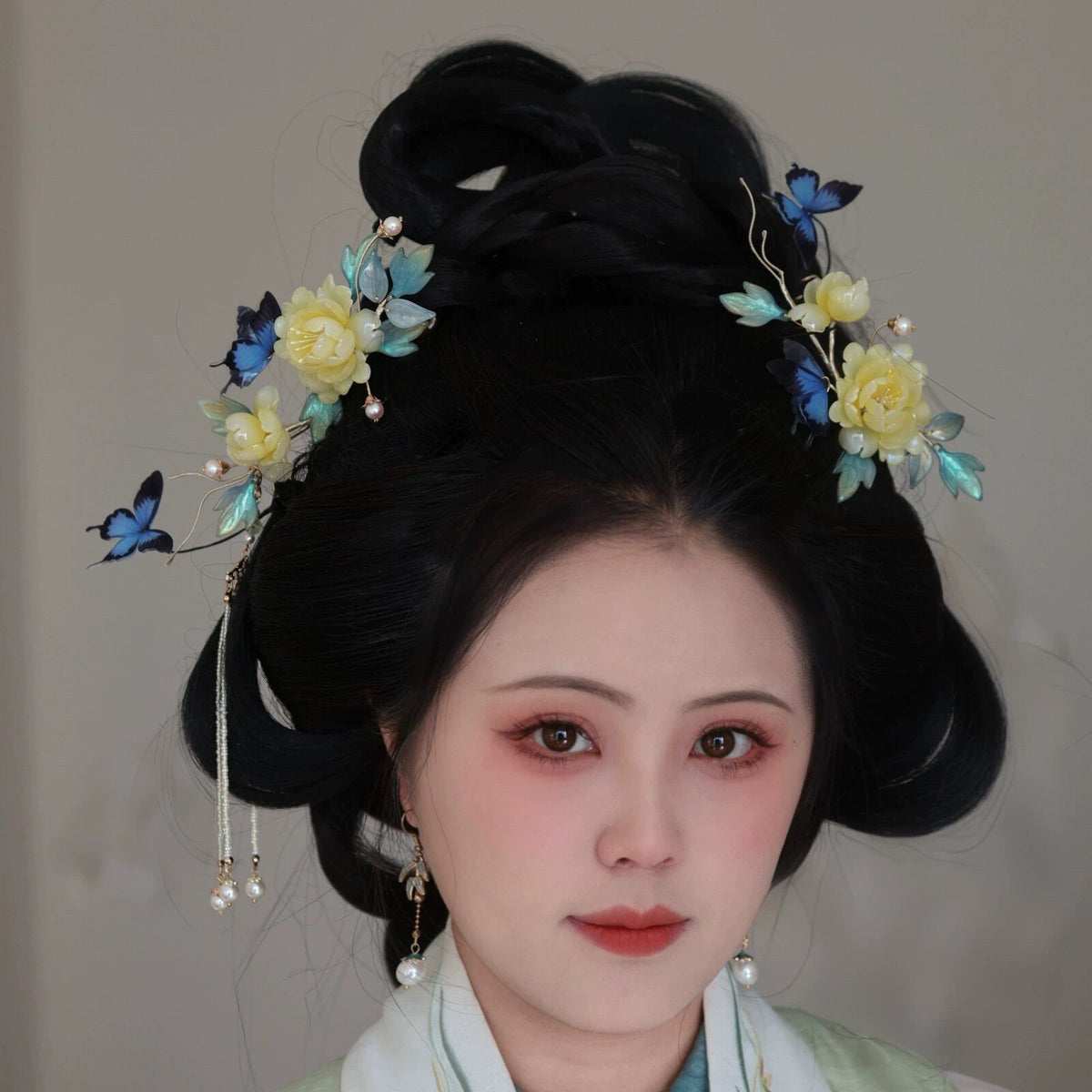 chinese song dynasty women's hanfu accessories yellow hairpin - Jianxi Hanfu