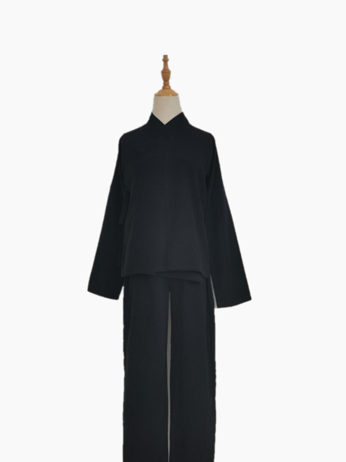 chinese song dynasty hanfu black cross collar shirt - Jianxi Hanfu