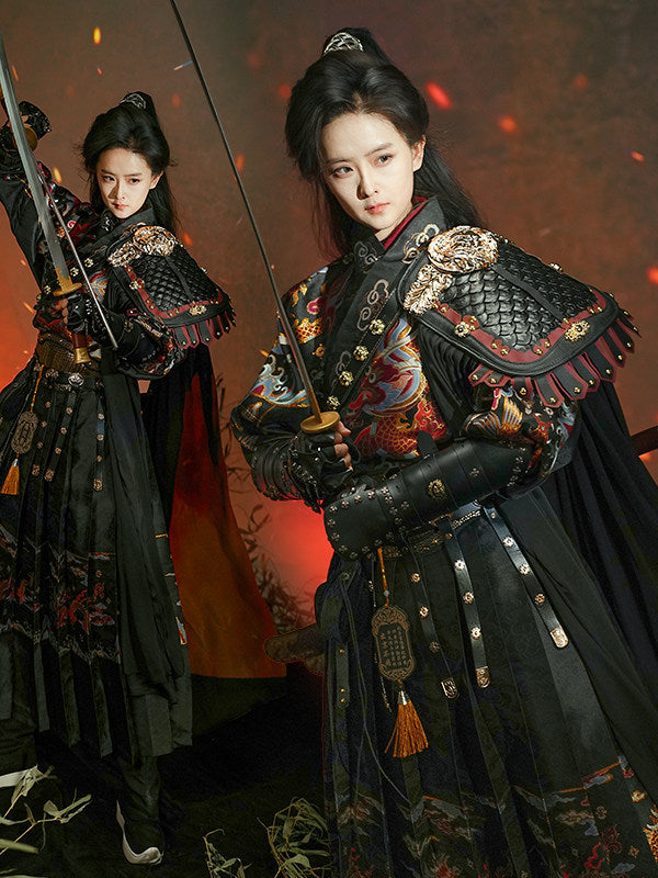 chinese ming dynasty women's black feiyufu hanfu dress - Jianxi Hanfu