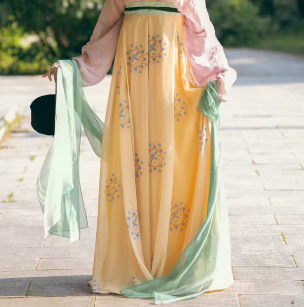 tang dynasty women's summer hanfu yellow ruqun dress clothes- Jianxi hanfu