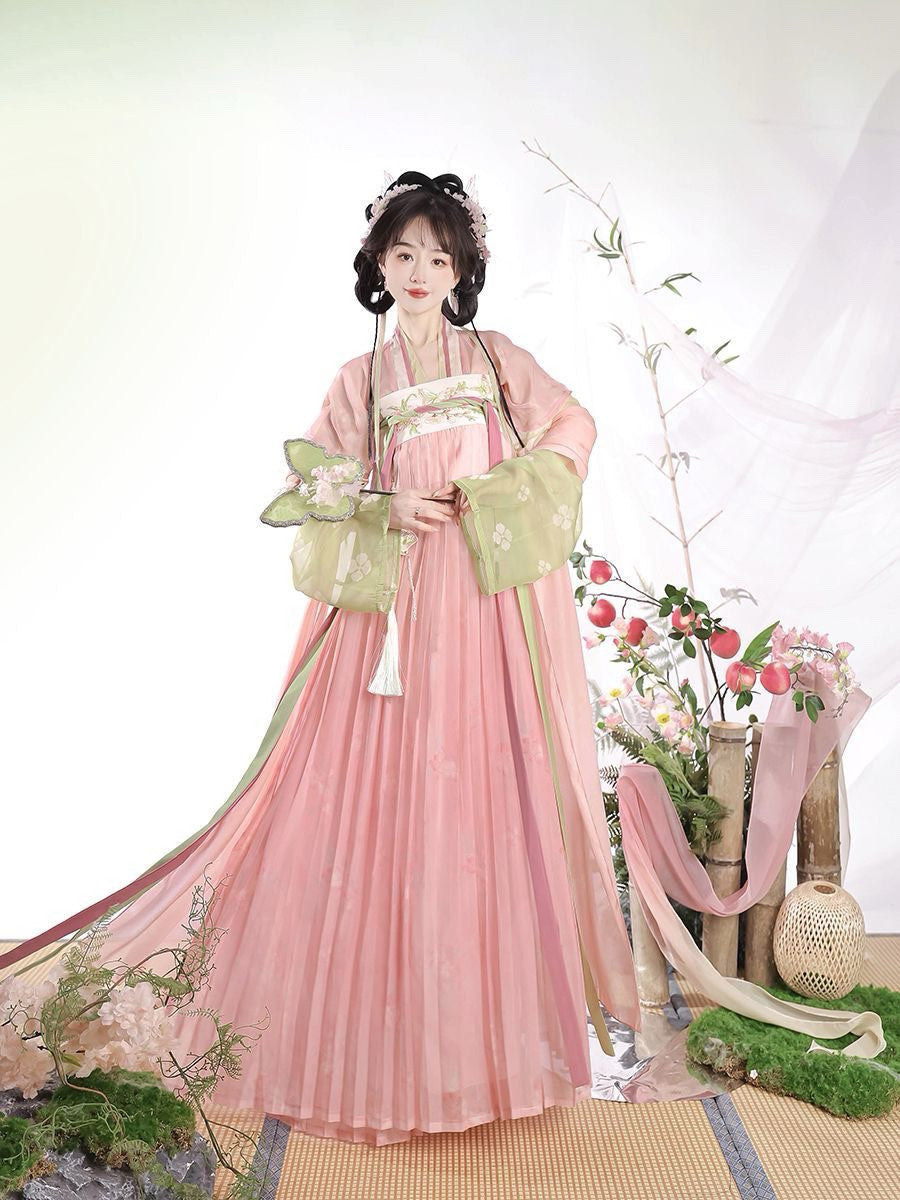 chinese style women's oversized pink ruqun hanfu dress - Jianxi Hanfu