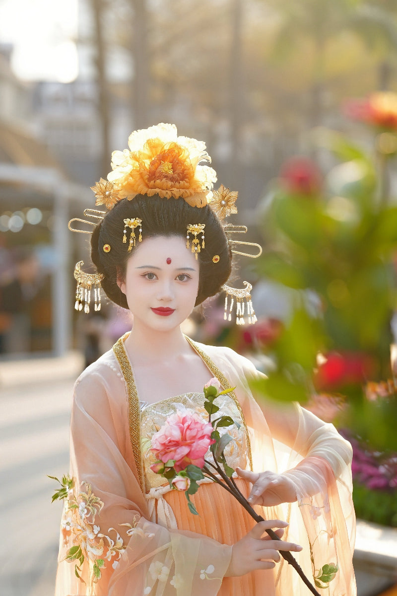 orange poney chinese tang dynasty hanfu accessories hairpin - Jianxi Hanfu