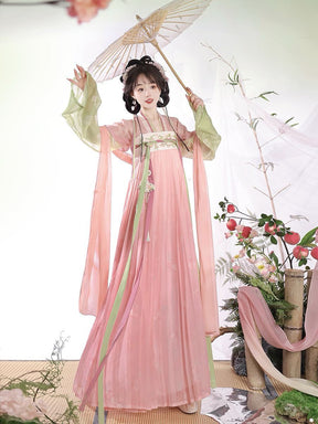 chinese tang dynasty women's oversized pink ruqun hanfu dress - Jianxi Hanfu
