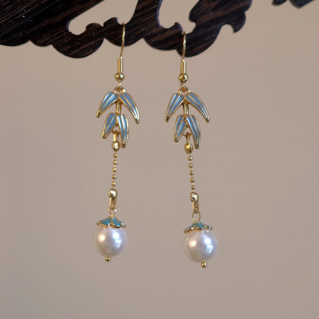 chinese womens hanfu accesories pearl earrings - Jianxi Hanfu