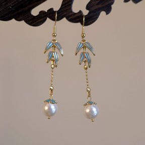 chinese womens hanfu accesories pearl earrings - Jianxi Hanfu