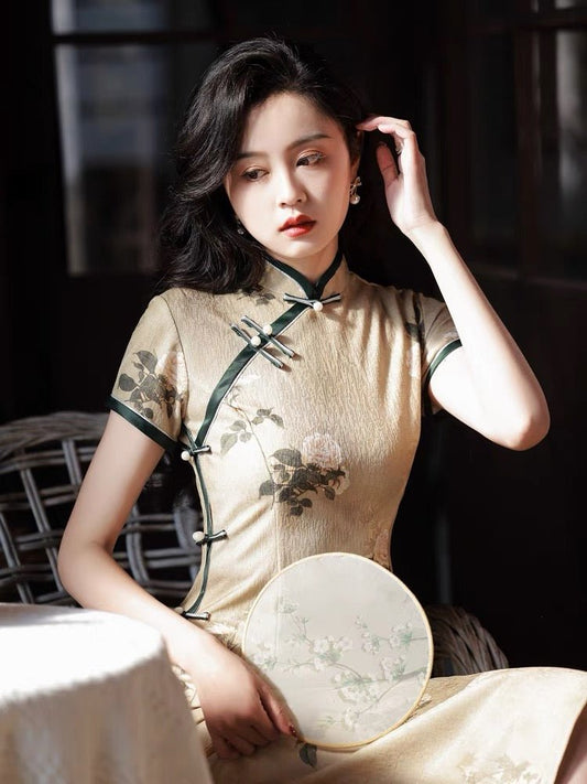 Classic and Elegant Qipao - Peony - Jianxi Hanfu