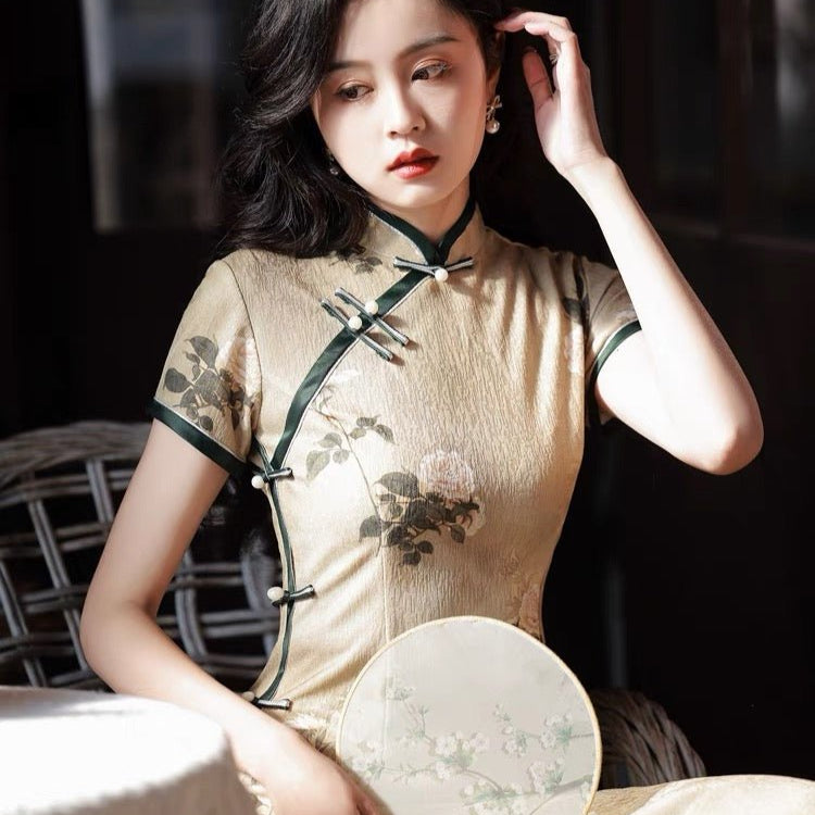 Classic and Elegant Qipao - Peony - Jianxi Hanfu