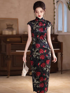 Classic and Elegant Qipao - Rose - Jianxi Hanfu