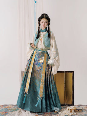 green hanfu dress mamian skirt -Jianxi Hanfu