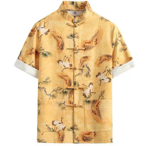 Crane Tang Suit Summer Shirt - Jianxi Hanfu