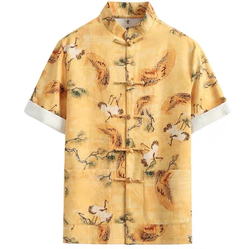 Crane Tang Suit Summer Shirt - Jianxi Hanfu