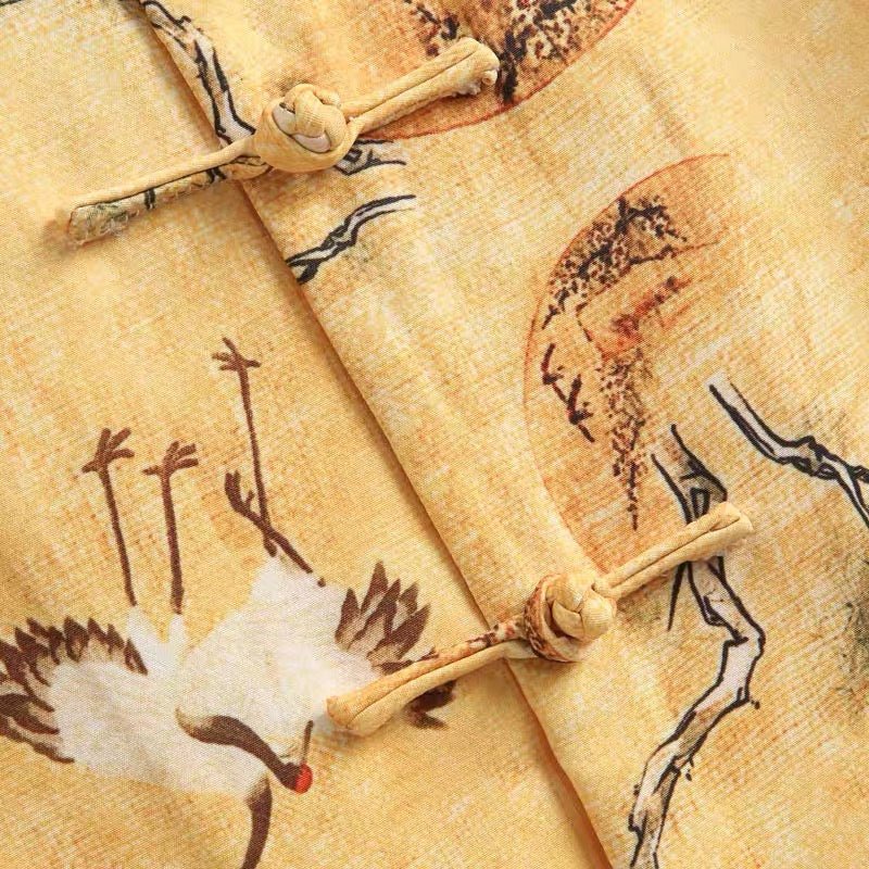 Crane Tang Suit Summer Shirt - Jianxi Hanfu