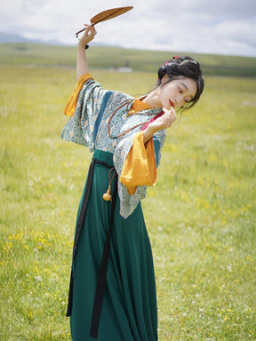 green ruqun dress northern wei dynasty clothing- Jianxi Hanfu