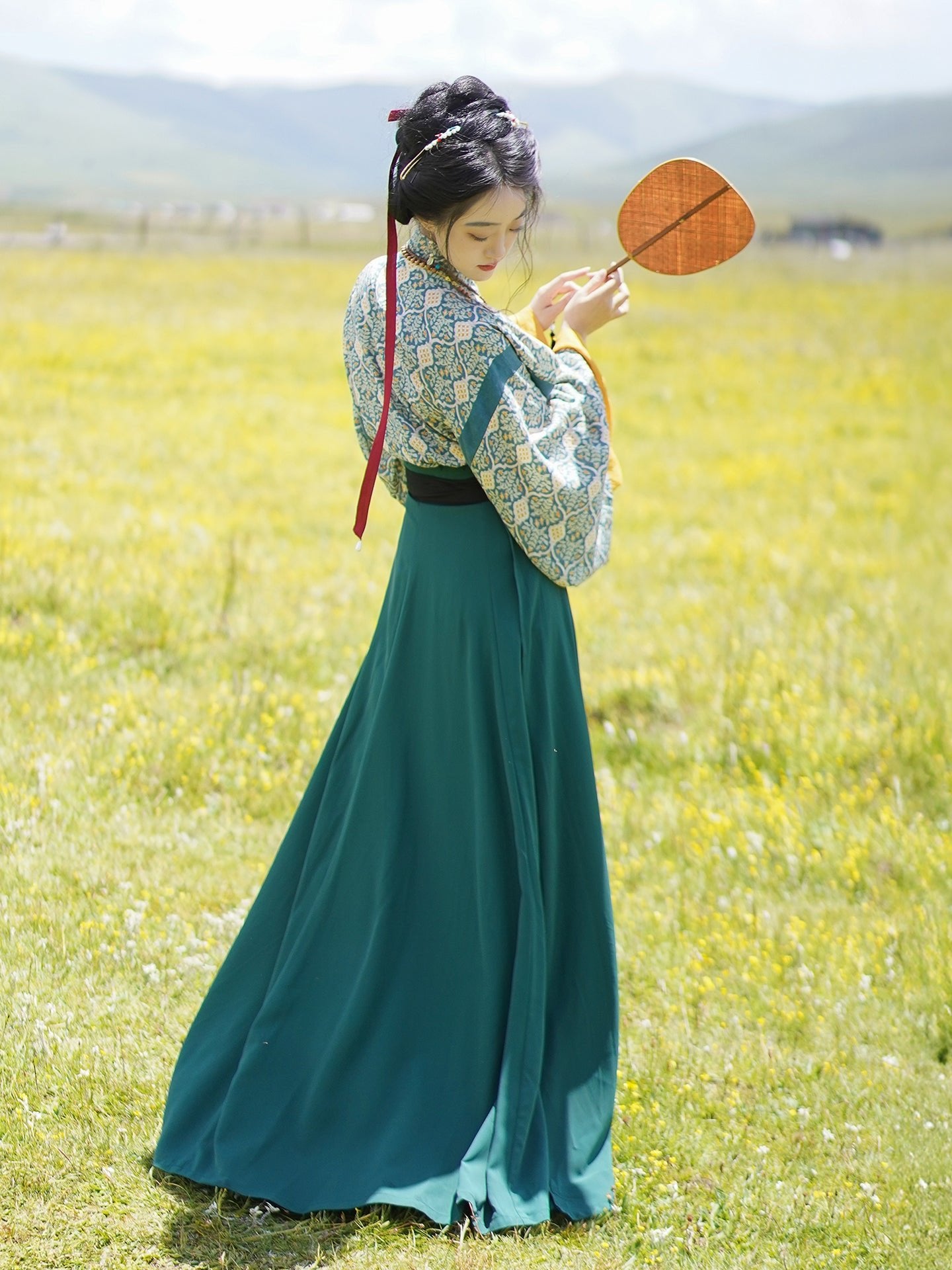 green ruqun dress northern wei dynasty clothing- Jianxi Hanfu