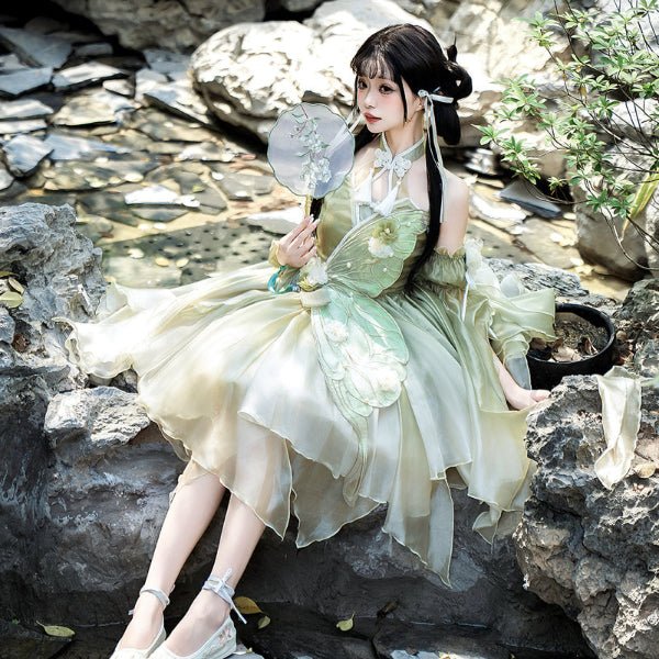 Summer Qi Lolita Dresses Chinese Style Clothing Green JSK Skirt Summer Qi Lolita Dresses Chinese Style Clothing Green JSK Skirt