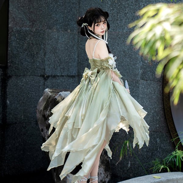 Summer Qi Lolita Dresses Chinese Style Clothing Green JSK Skirt Summer Qi Lolita Dresses Chinese Style Clothing Green JSK Skirt