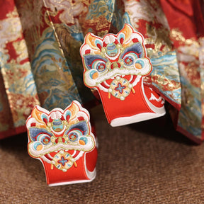 women's red shoes wedding shoes-Jianxi Hanfu