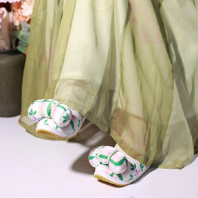 chinese hanfu shoes green shoes song dynasty cloth shoes-Jianxi Hanfu