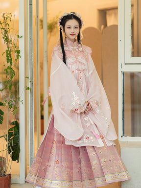 pink cloud collar chinese hanfu dress-Jianxi Hanfu