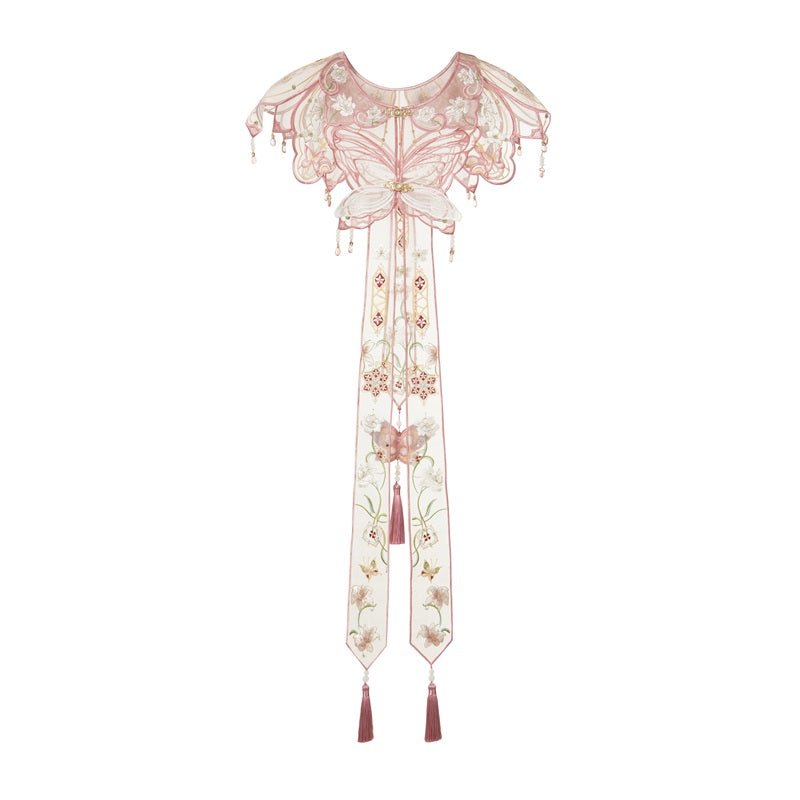 pink cloud collar chinese clothing hanfu dress-Jianxi Hanfu