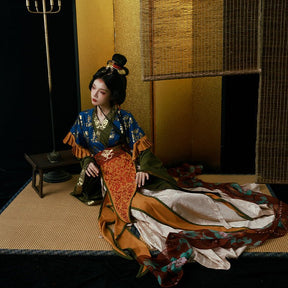 wei jin dynasty women's blue ru shirt - Jianxi Hanfu