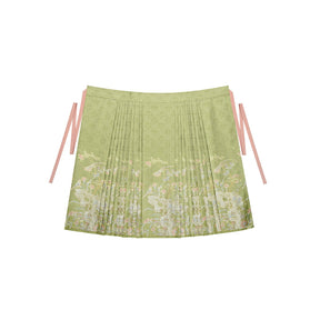 green girls' dressmamian skirt-Jianxi Hanfu