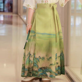 Girls' Mamian Skirt for Summer - Qian Li Jiang Shan - Jianxi Hanfu