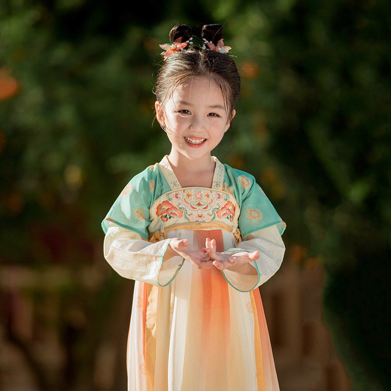 tang dynasty blue ruqun dress - Jianxi Hanfu