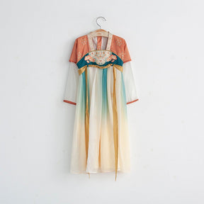 baby costume tang dynasty orange ruqun dress - Jianxi Hanfu