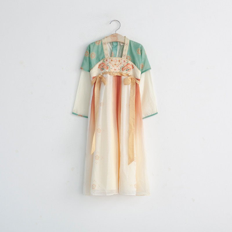 baby costume tang dynasty blue ruqun dress - Jianxi Hanfu