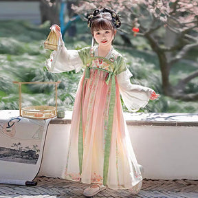 Girls' Tang Dynasty Hanfu Ruqun - Qing Mei - Jianxi Hanfu