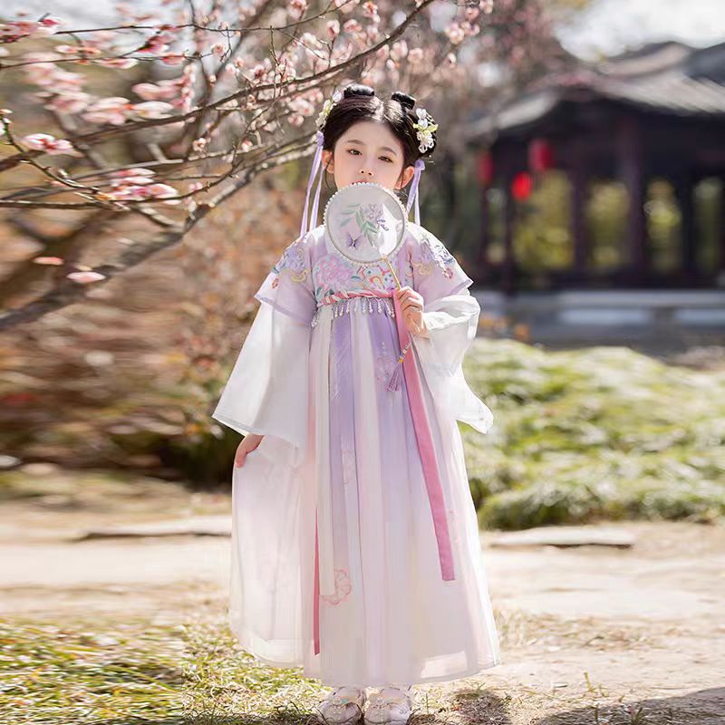 Girls' Tang Dynasty Hanfu Ruqun - Zi Xia - Jianxi Hanfu