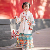 Girls' winter Christmas New Year Hanfu set - Jianxi Hanfu