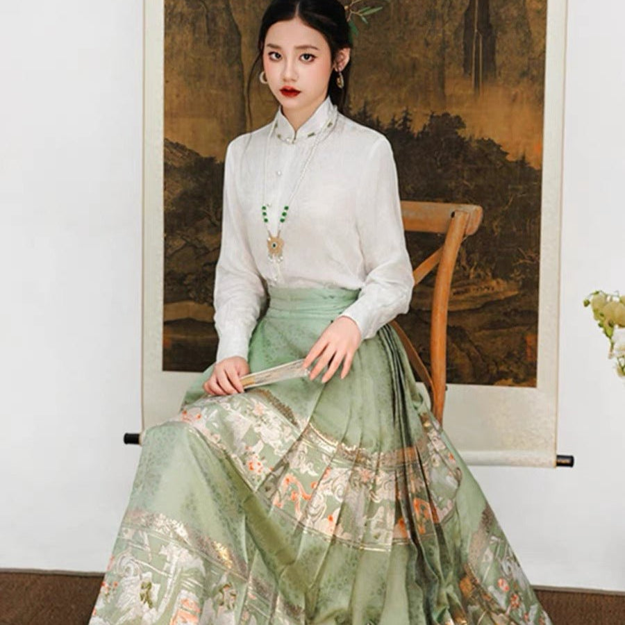 Great Chinese Hanfu Mamian Skirt - Jianxi Hanfu
