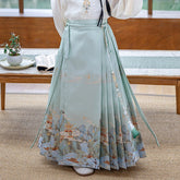 chinese ming dynasty blue mamianqun skirt - Jianxi Hanfu
