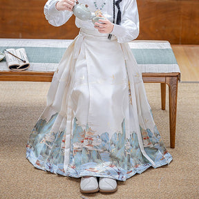 chinese ming dynasty beige mamianqun skirt - Jianxi Hanfu