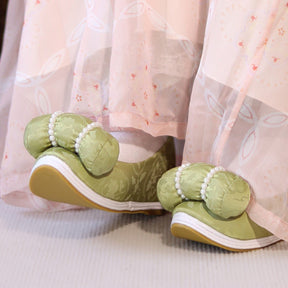 green shoes chinese women's hanfu shoes -Jianxi Hanfu