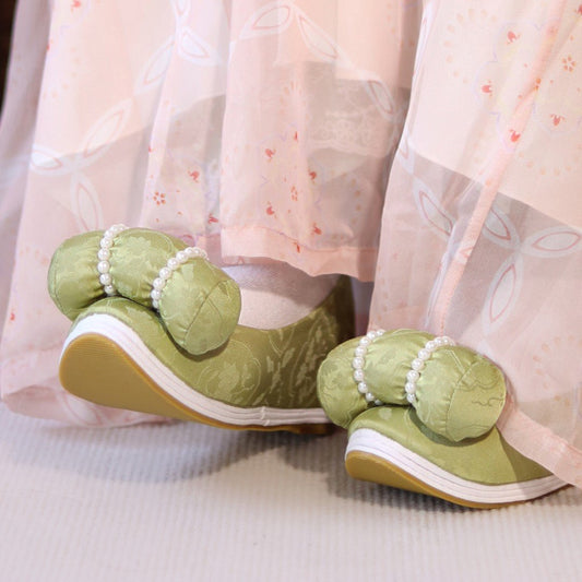 green shoes chinese women's hanfu shoes -Jianxi Hanfu