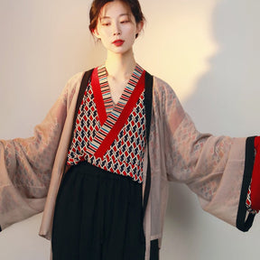 red ru shirt women's hanfu northern wei dynasty clothing - Jianxi Hanfu