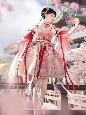simmer skirt pink qi lolita dresses - Jianxi Hanfu