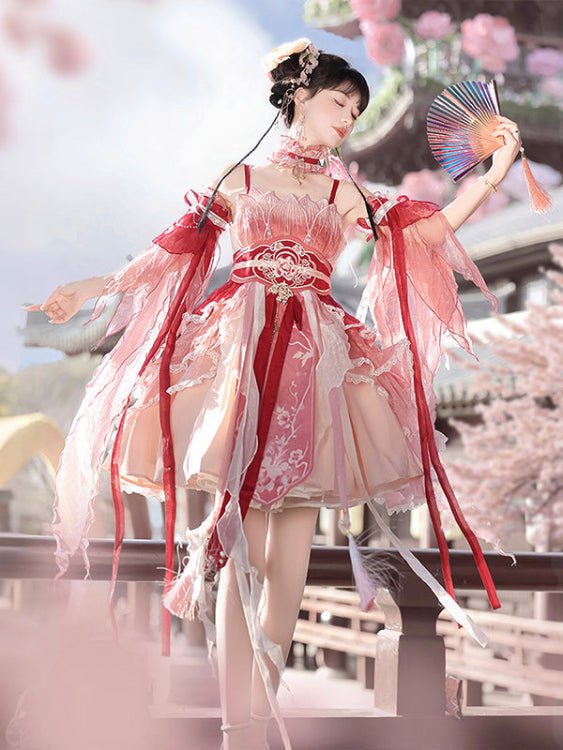 simmer skirt pink qi lolita dresses - Jianxi Hanfu