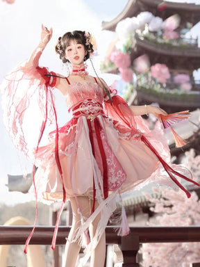 summer pink qi lolita dresses women's clothing - Jianxi Hanfu