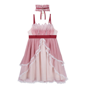 pink camisole dress qi lolita skirt - Jianxi Hanfu