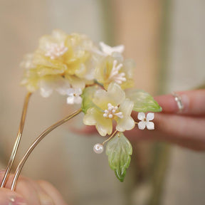 Hanfu Accessory New Chinese - Style Floral Hairpin - Jianxi Hanfu