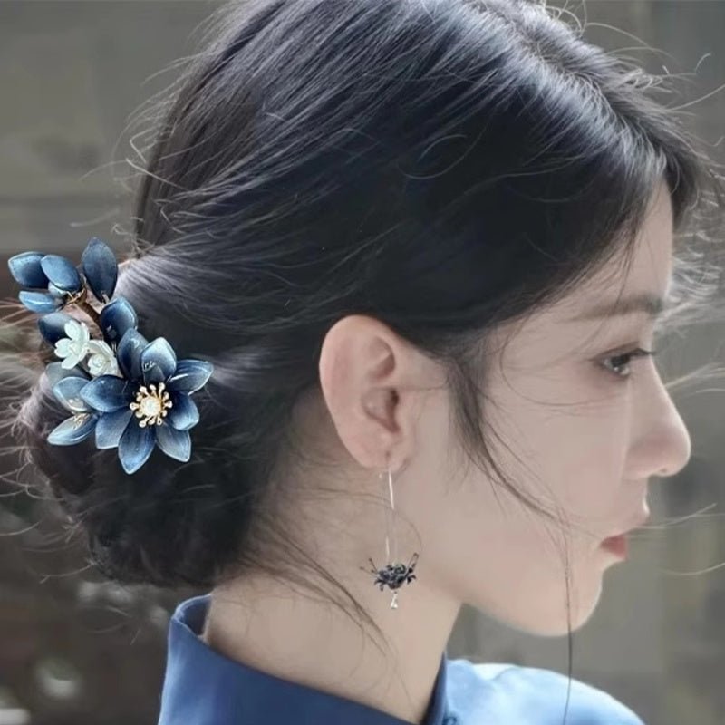 Hanfu Accessory New Chinese - Style Floral Hairpin - Jianxi Hanfu